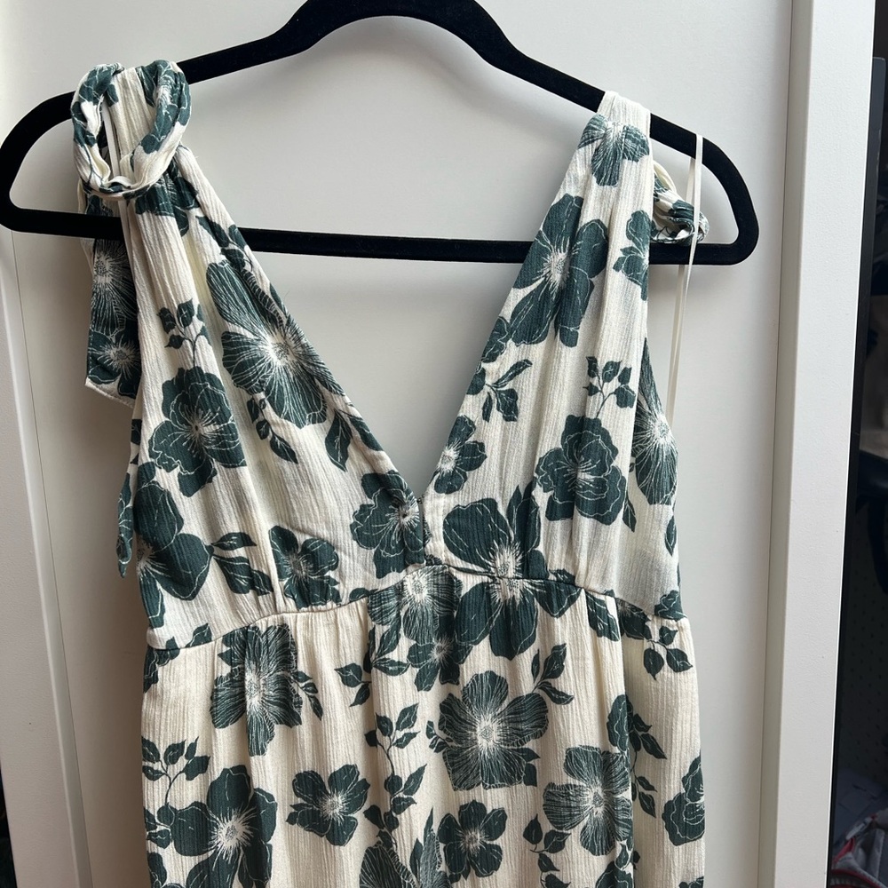 Abercrombie & Fitch Cream and Green Floral Dress